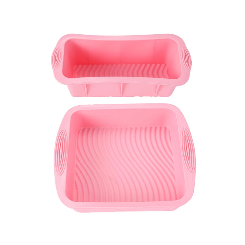 FAIS DU Pink Nonstick Silicone Bakeware Set Baking Cake Pan for Pastry Cake Muffin Cupcake Bread Molds Baking Accessories Tools