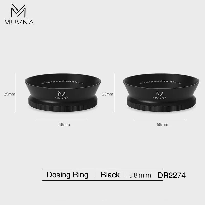 MUVNA Magnetic Dosing Ring Funnel 51/53/58mm, Espresso Ring Dosing Anti-Spill with Magnet Fit Portafilter Barista Accessories