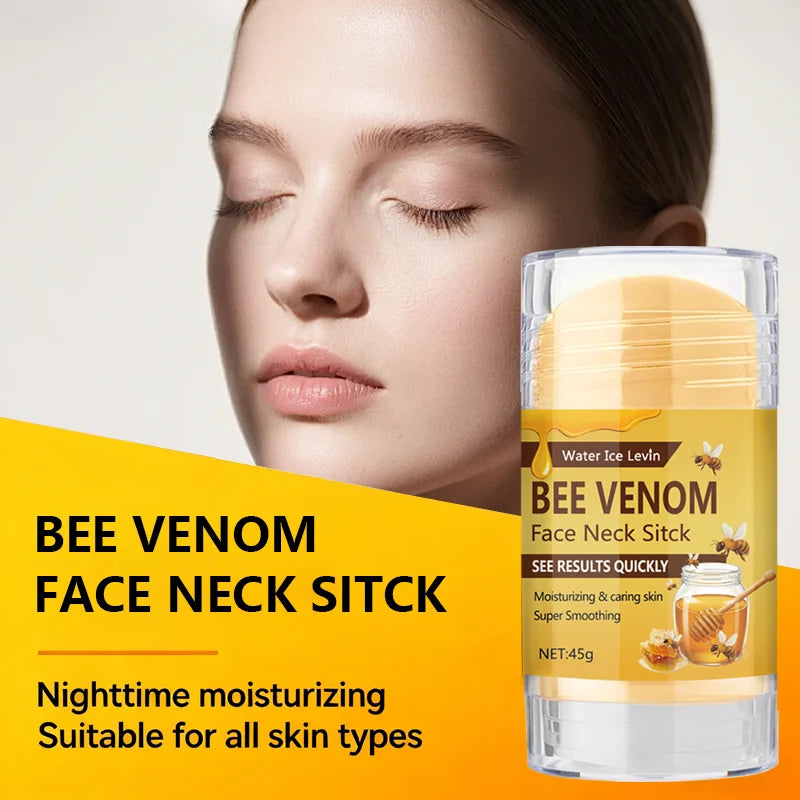 Bee Venom Face & Neck Firming Stick with Collagen & Vitamin C - Intense Moisturizing & Smoothing Anti-Aging Treatment