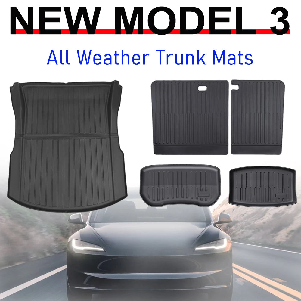 For Tesla Model 3 2026 2025 2024 Front Rear Trunk Mat Back Seat Backrest Protective Pads Cargo Liner Anti Dirty Mat Accessories