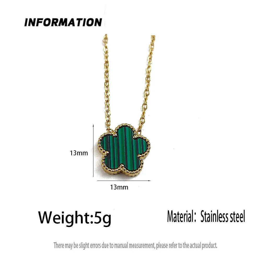 Classic five-leaf clover shell pendant, high quality waterproof metal 18K women's necklace, wedding party jewelry