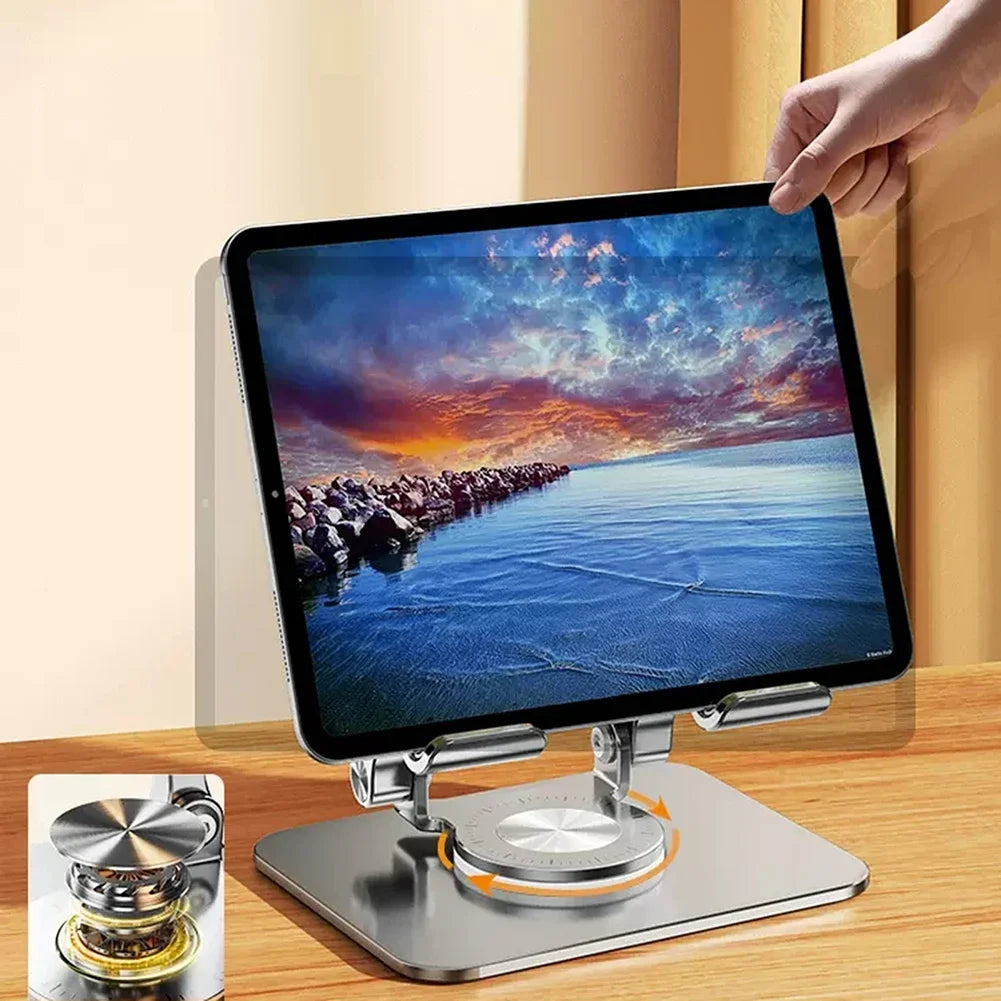 360 Rotation Foldable Laptop Bracket Mobile Phone Tablet Bracket Aluminum Alloy Desktop Lazy Backet Height Adjustable for iPad