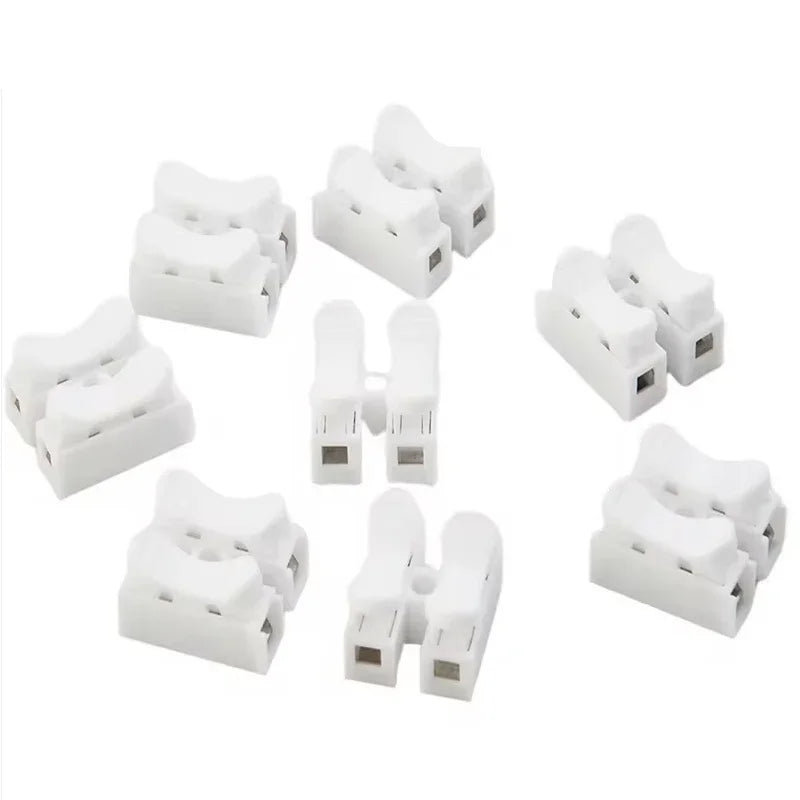20pcs CH2 Spring Quick Wire Connectors Cable Clamps Terminal Block LED Strip Light Replace Electrical Tapes Cable Clamp Tools