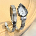 Elegant Ladies' Water - Drop Headed Watch with Snake - shaped Band