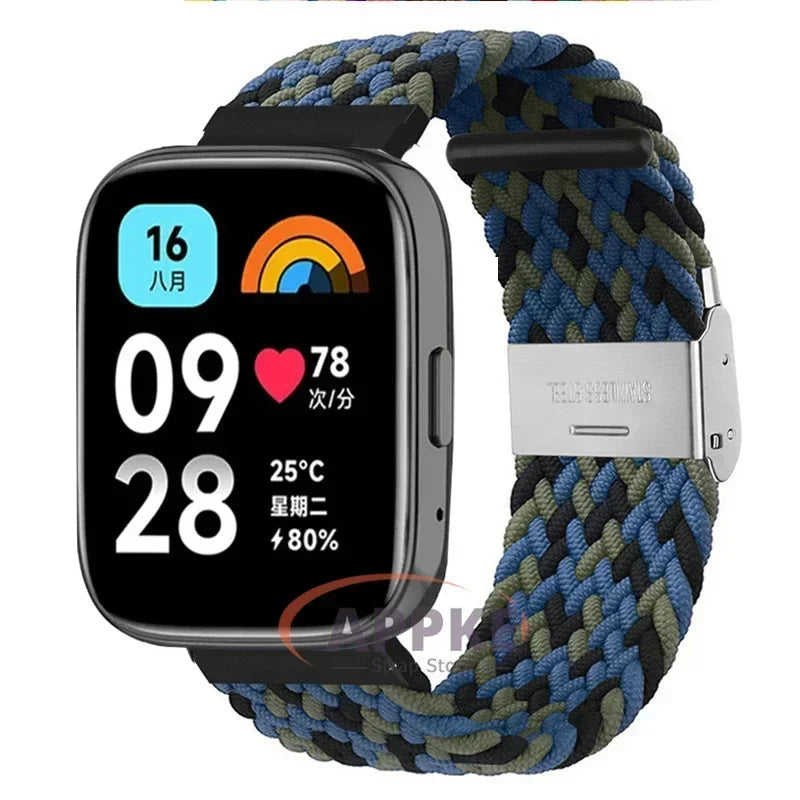 Elastic Braided Strap For Redmi Watch 5/3 Active Watchband Nylon Adjustable Quick Release Bracelet For Redmi Watch 3/5 Lite