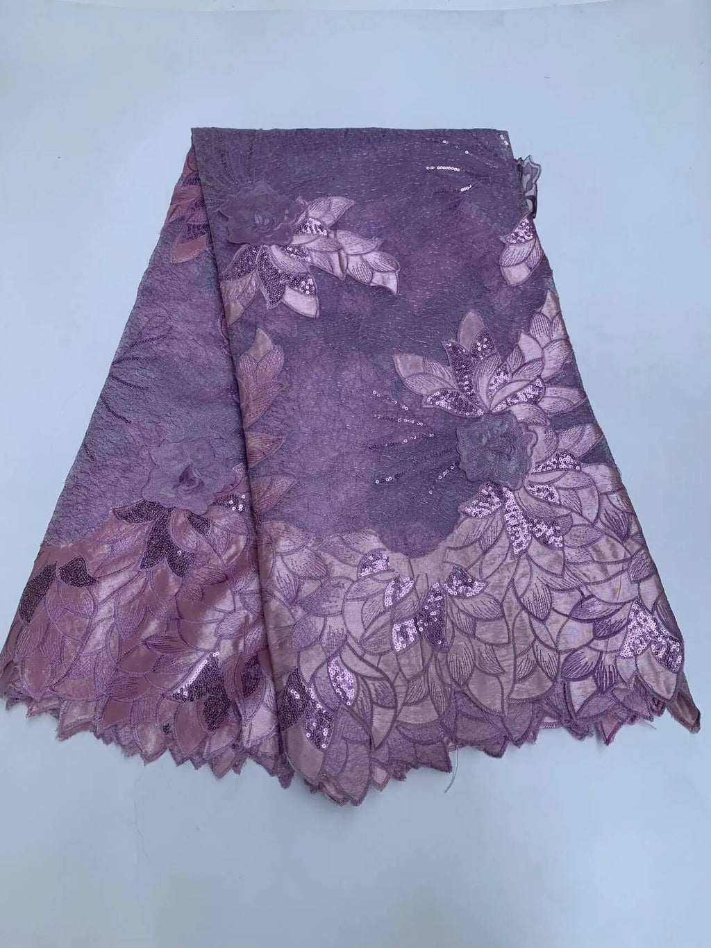 2026 High-Quality African Nigerian Tulle Lace Fabric Sequins Embroidery French Guipure Luxury Prom Party Dresses Beaded 5 Yards