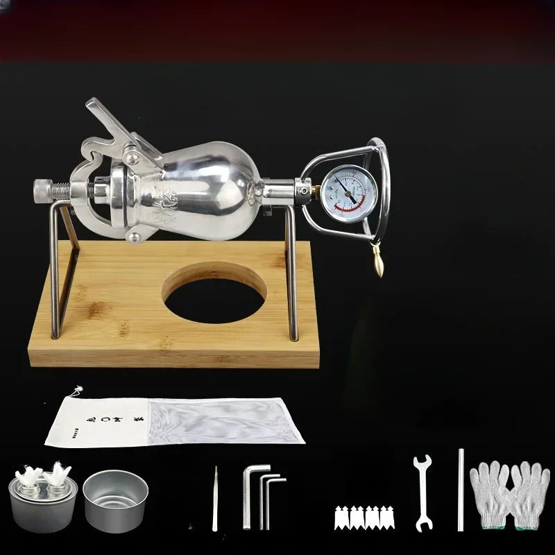 300ml Hand Popcorn Machine Open Firing Popcorn Puffing Machine Stainless Steel Mini Popper Small Manual Popcorn Maker
