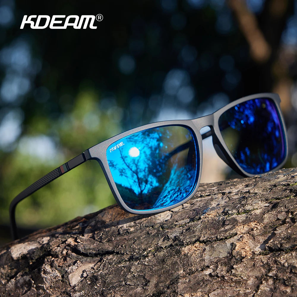 KDEAM Large Frame Square Polarized Sunglasses Photochromic Sun Glasses Men Women Outdoor Driving Eyewear Big Head Friendly