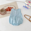 2024 Summer New in Kids Baby Girls Boys Cute Clothing Infant Toddler Plaid Sleeveless Cotton Jumpsuits Newborn Bodysuits 0-24M