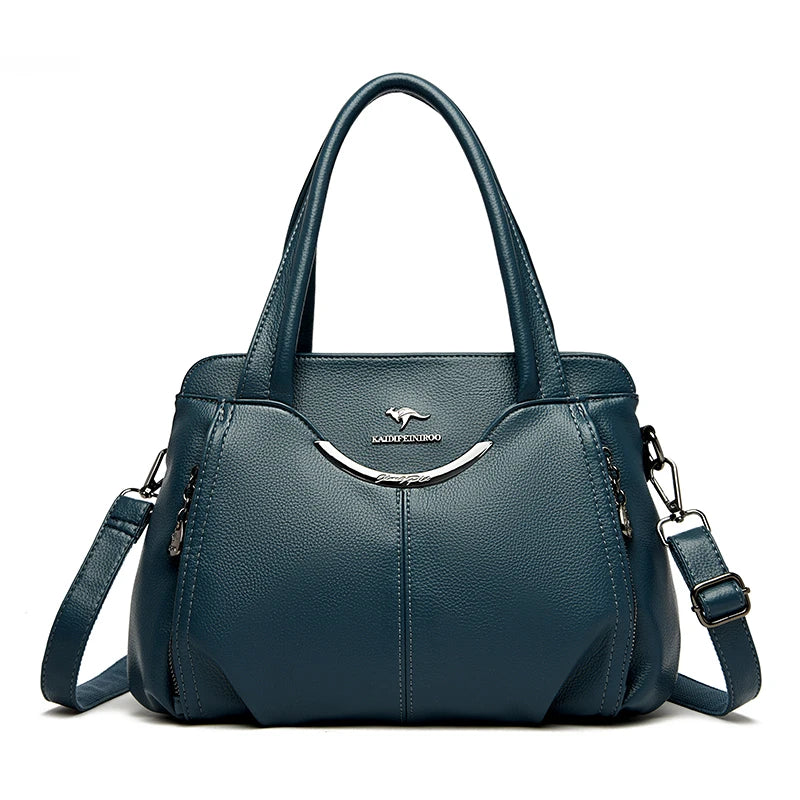 Genuine Soft Leather Handbags for Women Vintage Shoulder Tote Bag Luxury Designer Ladies Large Capacity Purse Bags Sac A Main