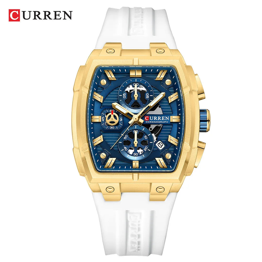 CURREN Men Casual Sport Military Quartz Calendar Wrist Watch for Man Business Leather Waterproof Male Clock Relogio Masculino