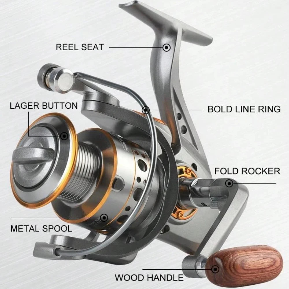 DC 1000~7000 Series,5.2:1 Gear Ratio,26LB Max Drag,CNC Metal Spool,Spinning Fishing Reel,For Freshwater Saltwater fishing tools