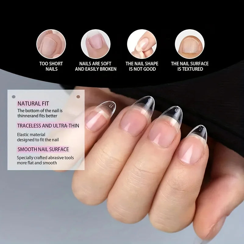 Nail Tips Full Cover Soft Gel False Nail Capsules Various Shapes and Styles for Professional Nail Extension DIY 120Pcs