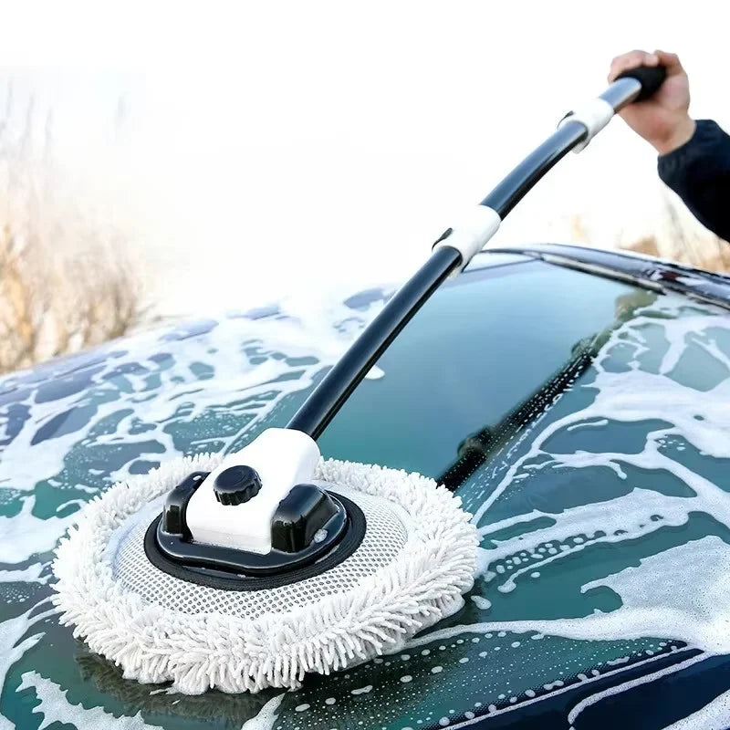 Car Wash Brush Telescoping Long Handle Soft Chenille Mop Window Cleaning Brush Auto Accessories