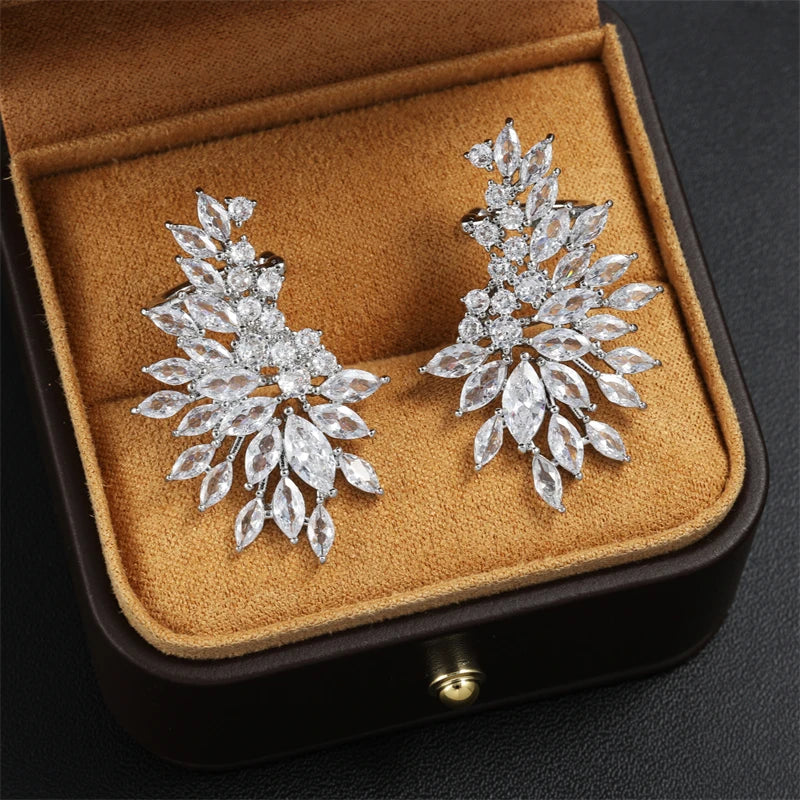 ZAKOL Gorgeous Women's Stud Earrings Full with Dazzling Zirconia Sparkling Ear Piercing Earring Party Jewelry Mother's Day Gift