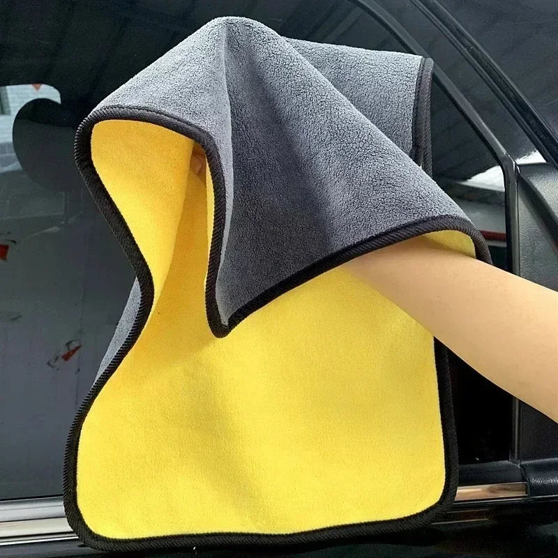 Clearance_1/3/5PCS Microfiber Cleaning Towel Thicken Soft Drying Cloth Car Body Washing Towels Double Layer Clean Rags Car Acces