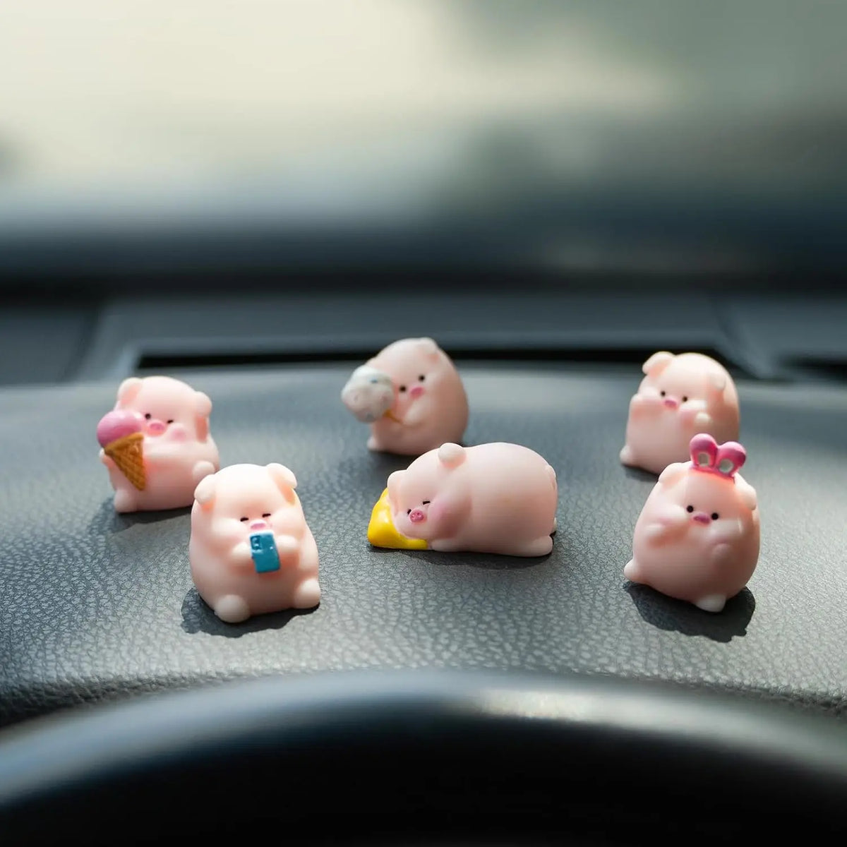 Cute Mini Animal Car Dashboard Accessories Fun Animal Car Rear View Mirror Decor Interior Ornaments Fairy Garden Home Car Gifts
