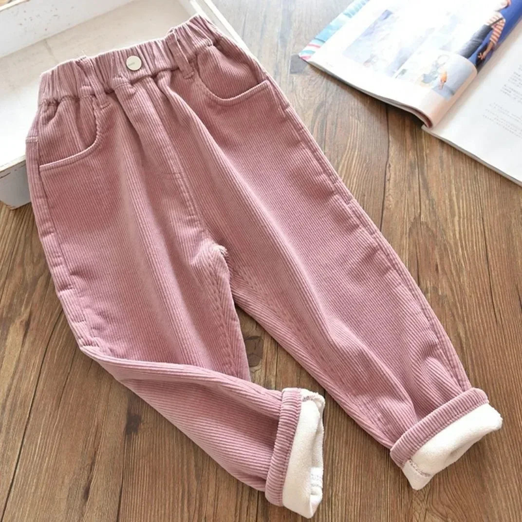 Harem Pants Corduroy Children Outfits Tracksuit Winter Cotton Trousers Kids Outwear Pants Boys Girls Casual Warm Loose Pants