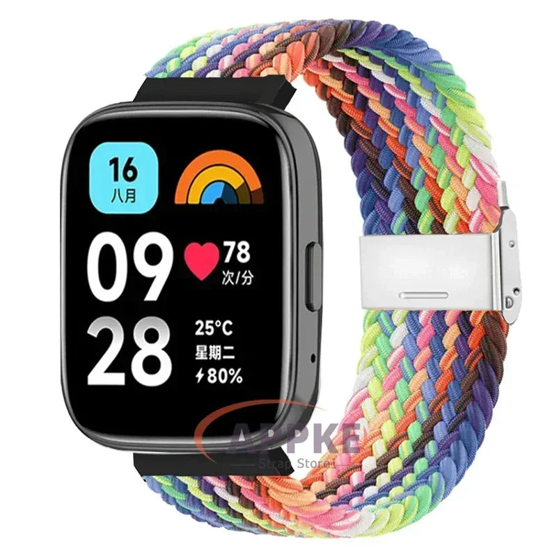Elastic Braided Strap For Redmi Watch 5/3 Active Watchband Nylon Adjustable Quick Release Bracelet For Redmi Watch 3/5 Lite