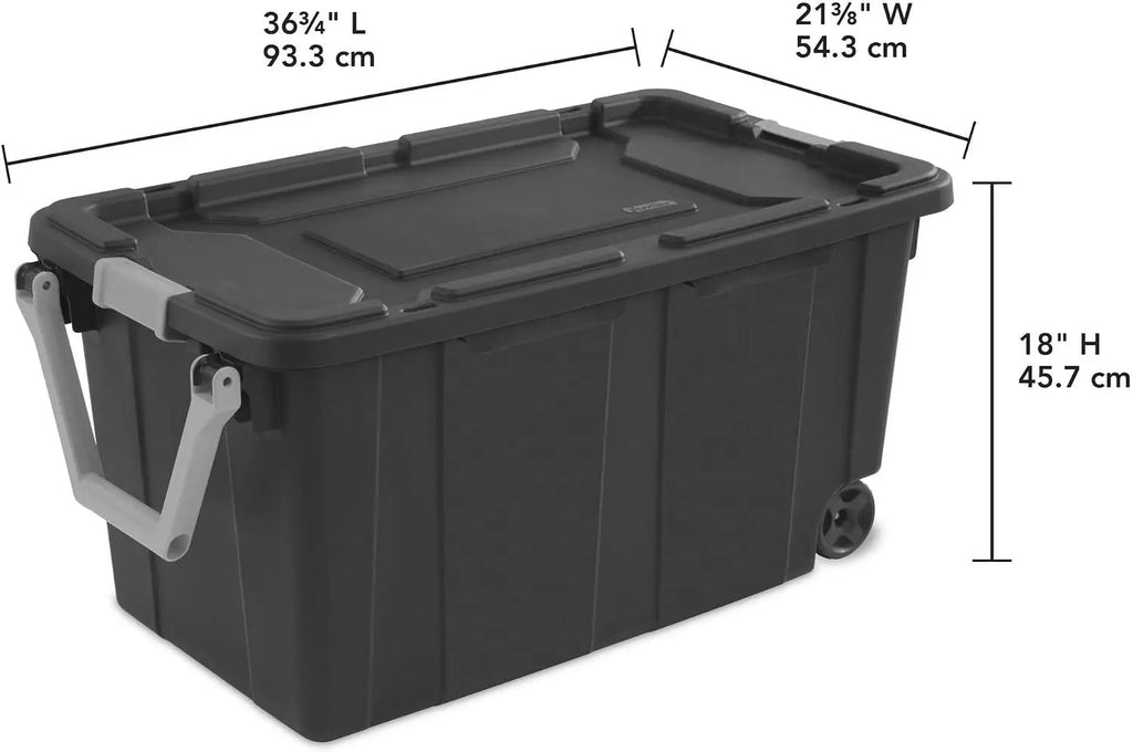 Extra Large Storage Bin, 40 Gallon Wheeled Plastic Storage Container with Handle,Pack of 2