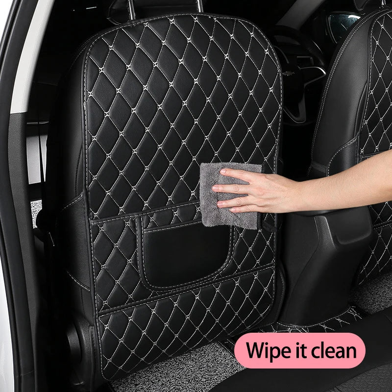New PU Leather Car Anti-Kick Mats Auto Seat Back Protector Cover For Children Car Back Seat Anti-Dirty Pad Car  Accessories