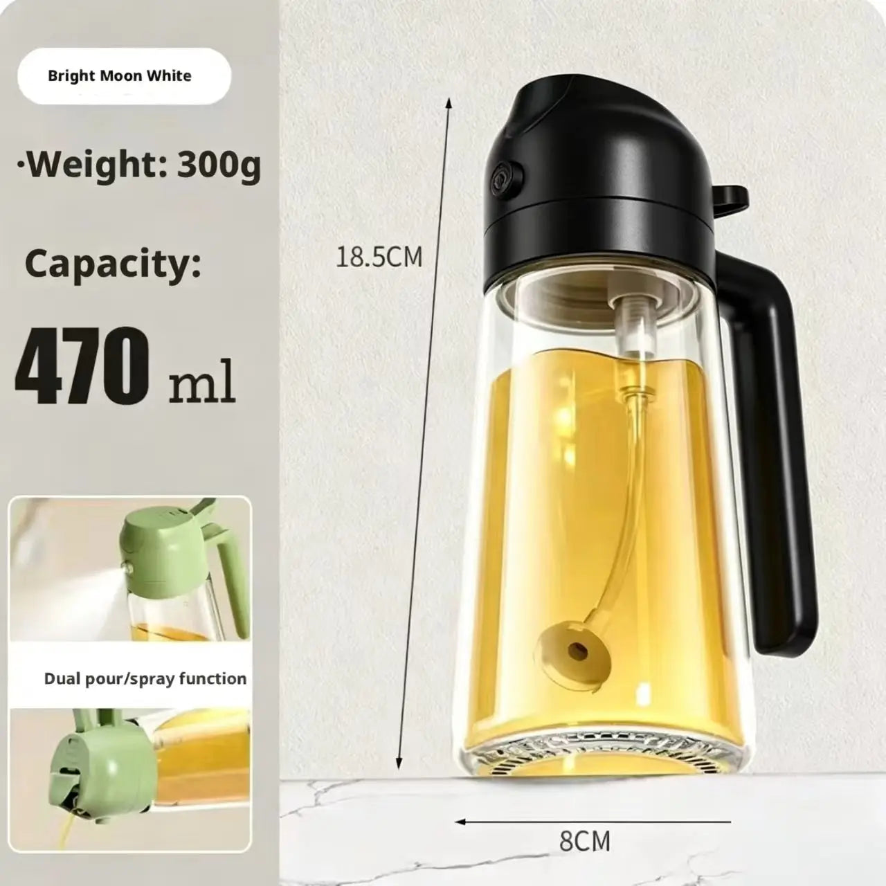 Commercial Grade Glass Spray Oil Pot for Catering Household Seasoning Oil Bottle for Baking Homestyle Cooking Sprayer