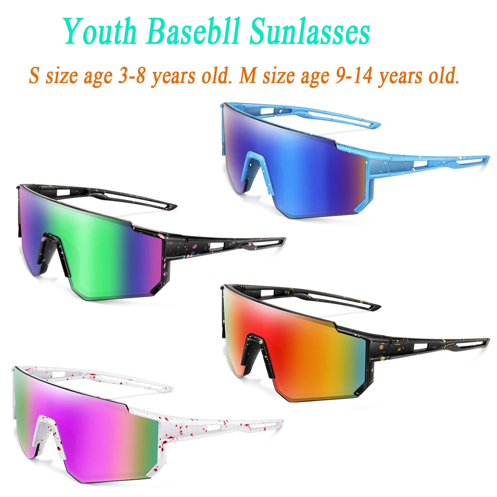 3-14 Year Old Children Baseball Sunglasses Kids Boys Girls M Size Youth BicycleUV400 Outdoor Sports Camping Mtb Bike Eyewear