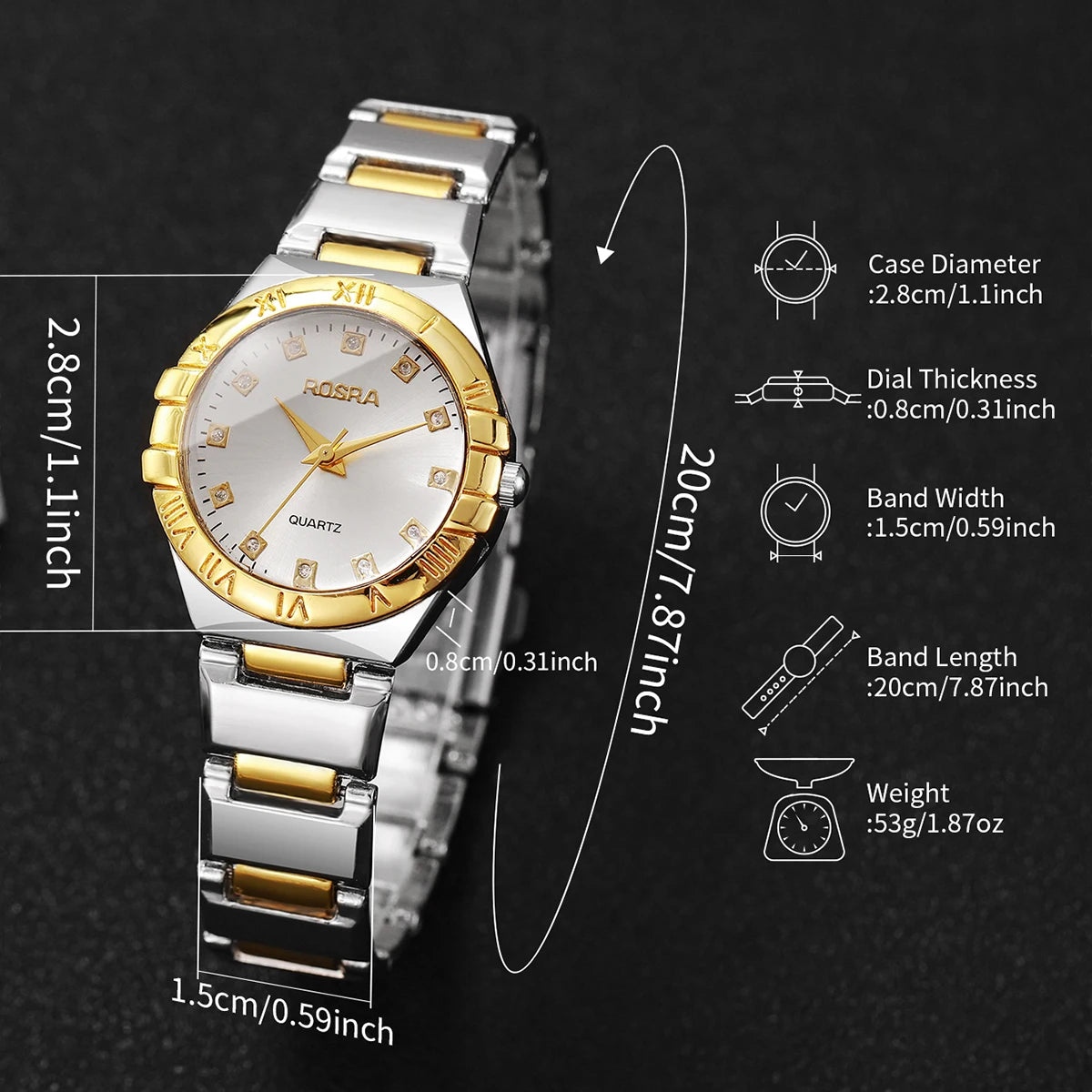Luxury Rhinestone Women Quartz Watch Fashion Stainless Steel Strap Wristwatches For Ladies Clock Reloj Mujer（Without Box）