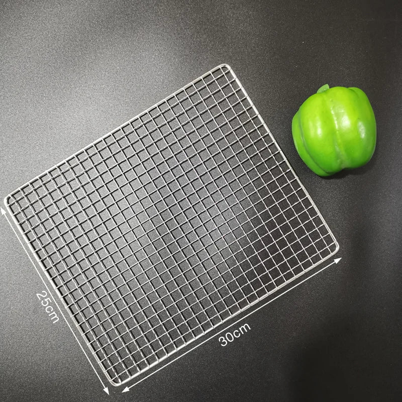 Stainless Steel 304 Food Grade 15-70CM Rectangle BBQ Barbecue Grill Wire Grid Mesh Net