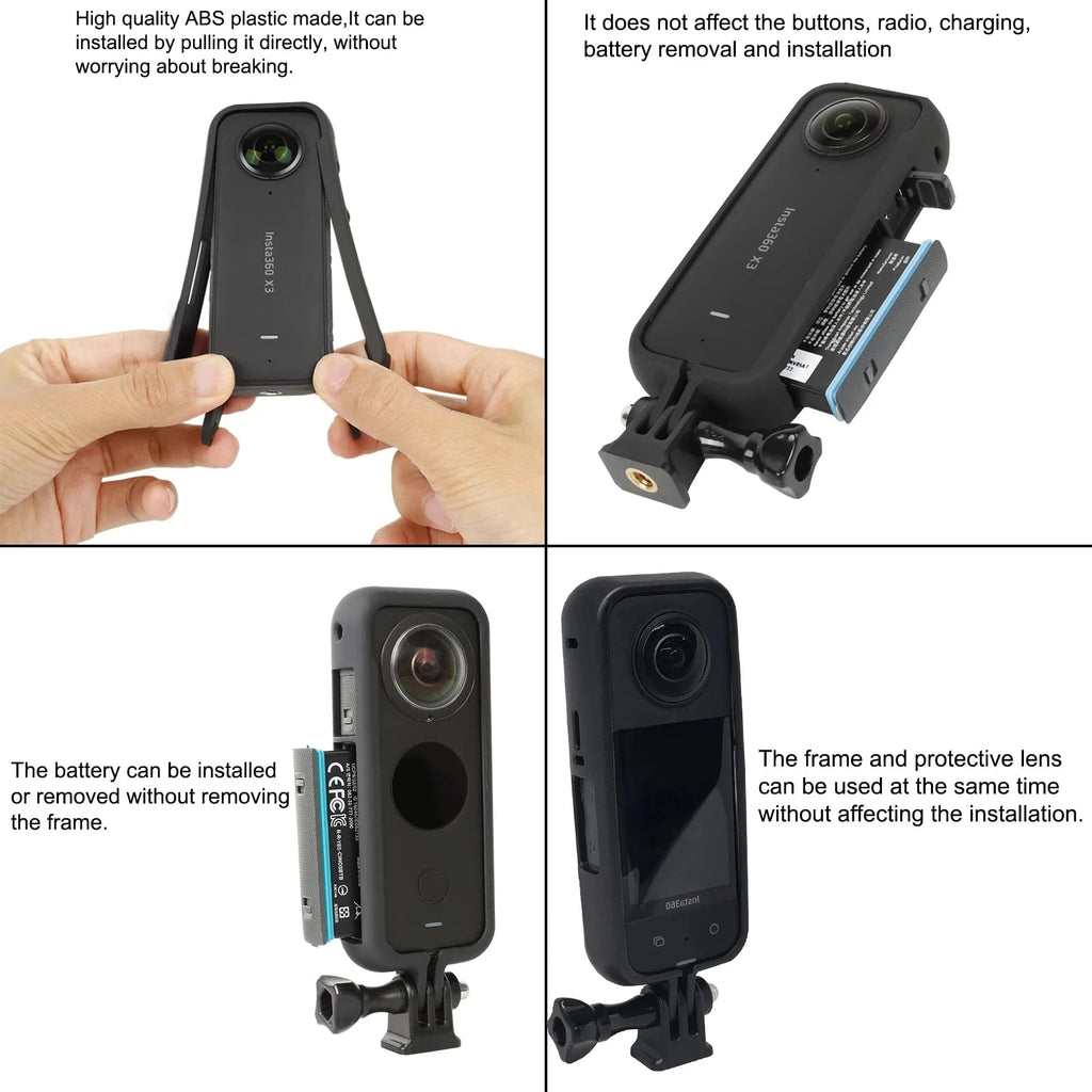 Accessories Kit for Insta360 X3 Lens Guard Protective Frame Cap Dive Case Storage Bag Case Screen Protector Motorcycle Bracket