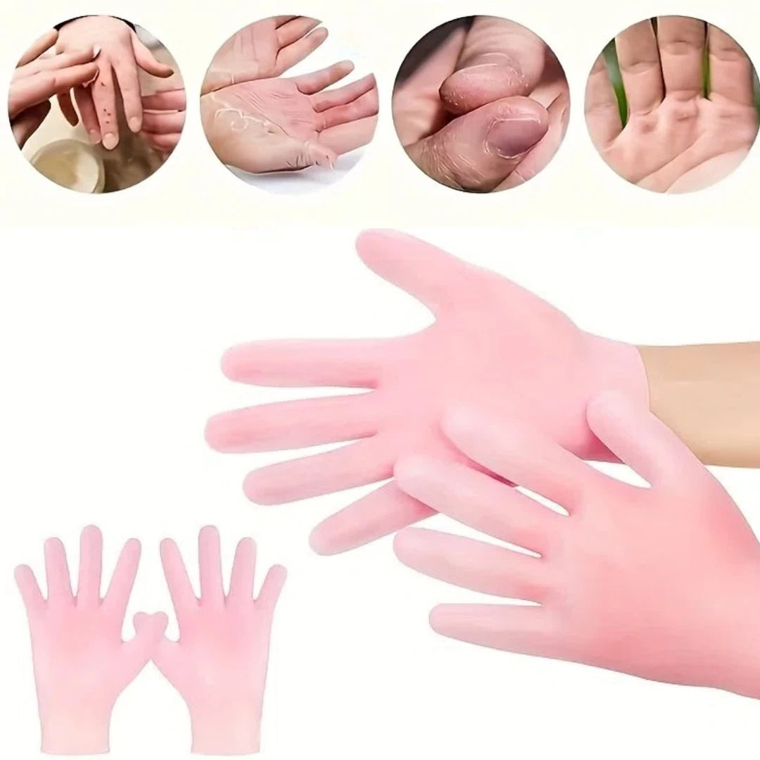 4pcs Silicone Moisturizing Socks Set, 1 Pair of Gloves And 1 Pair of Foot Covers, Reusable Spa Socks to Soften Feet And Hands