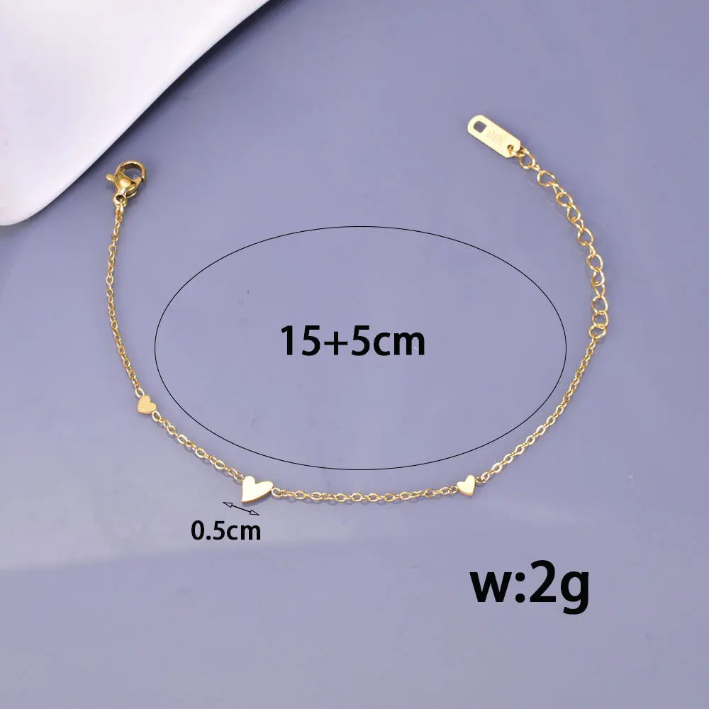 S11 sporadic and simple daily Stainless steel bracelet for women, light luxury, three small hearts, fashionable style