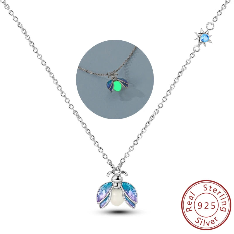 Necklace 925 Sterling Silver Butterfly Love Heart Bear Classic Simple Adjustable Necklace For Women Girl Fashion Jewelry Gifts