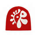 1pc Women Floral Knit Beanie Hat Flower Jacquard Skullcap Soft Stretchy Warm Cozy Headwear for Fall Winter Casual Street Outfits