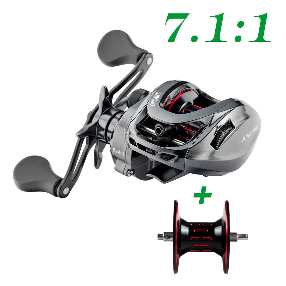 Saltwater Baitcasting Reel and Baitcaster 5.4:1 7.1:1 With Spare Spool Bait Casting 9BB Multiplier Coil Fishing Reel For Octopus