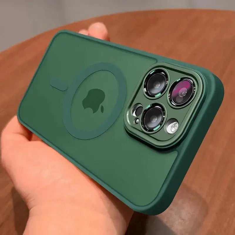 Magnetic Luxury Matte Translucent Armor Shockproof Case For iPhone 13 12 11 15 Pro Max 14 Plus For Magsafe Wireless Charge Cover