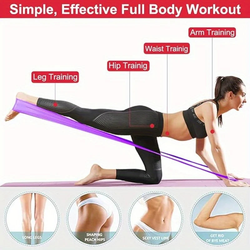 Latex Elastic Resistance Band - 1pc Workout Pilates Band for Gym Home Fitness Exercise
