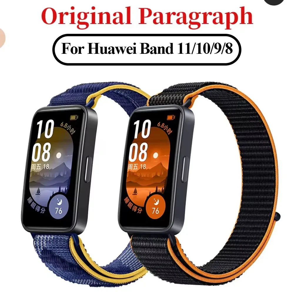 Sports Nylon Loop Strap for Huawei Band 11/11 Pro/10/9/8 Official Replacement Bracelet Belt Huawei Band 11 Wristband Accessories