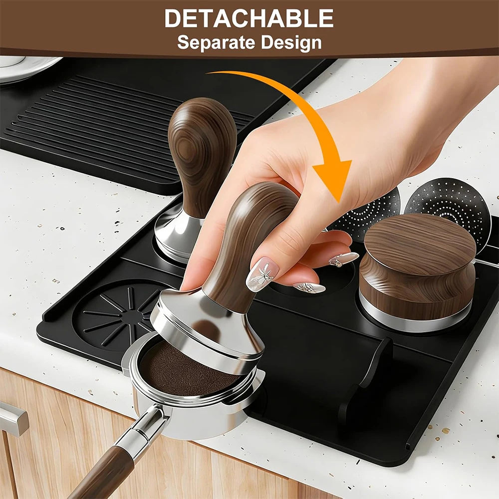 LMETJMA Silicone Coffee Mat Set for Ninja ES601 ES701 Espresso Machine Non Slip Coffee Machine Top Mat Cover Tamping Station Pad