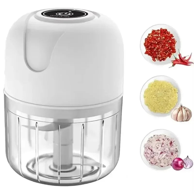 Electric Garlic Grinder USB Rechargeable 250ml Portable Multifunctional Meat Grinder Chopper