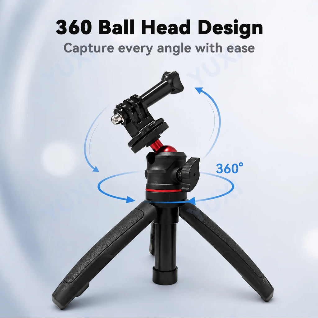Mini Extendable Tripod Selfie Stick for DJI Osmo Pocket 4/3 Action6/5Pro/4 Insta360 X5/X4 Ace Pro 2 GoPro 13 Ballhead Mount Grip