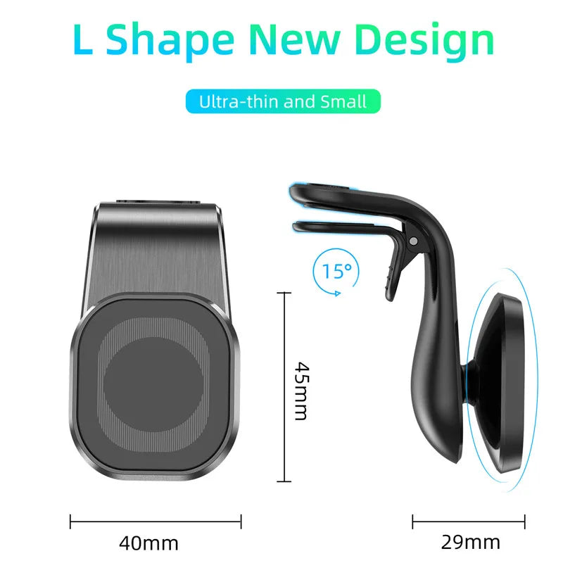 Magnetic Car Phone Holder Air Vent Mount with GPS Support Bracket for iPhone Samsung Xiaomi - Universal Smartphone Mount