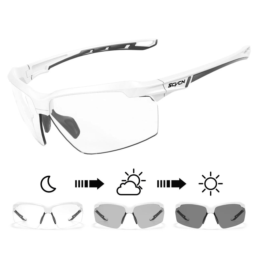 SCVCN Photochromic Cycling Glasses Outdoor Running Sunglasses Men Shockproof Tactical Goggles Outdoor Airsoft Shooting Glasses