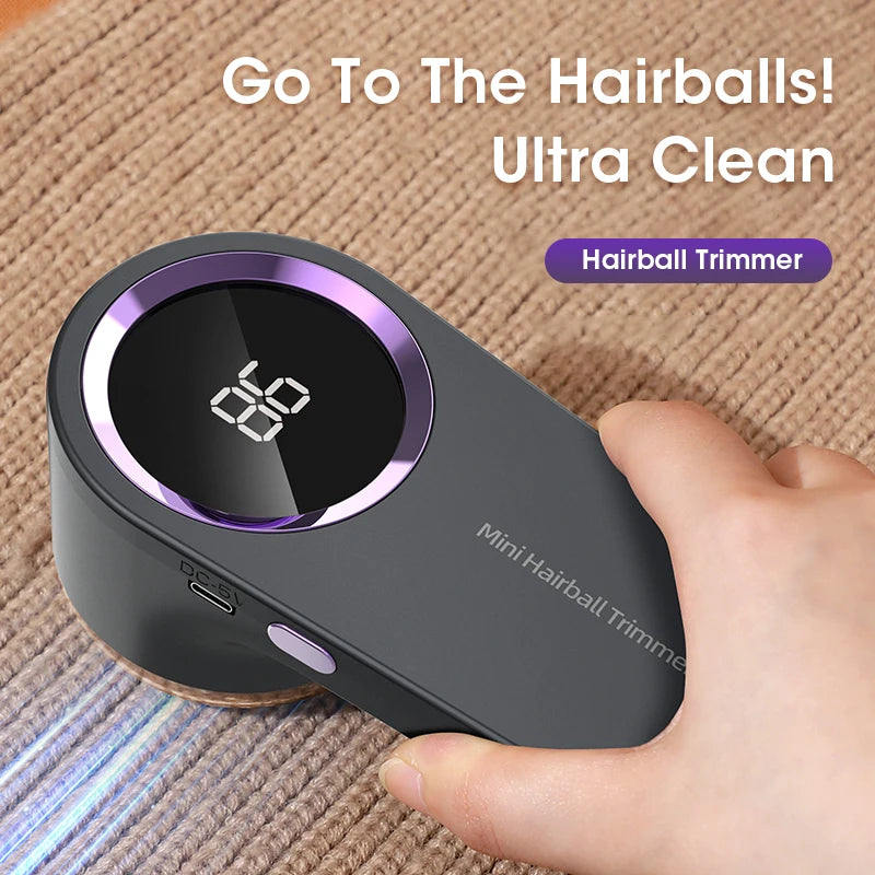 Rechargeable Portable Electric Lint Remover Hair Ball Trimmer Household Clothes Shaver LED Display High-capacity for Clothing
