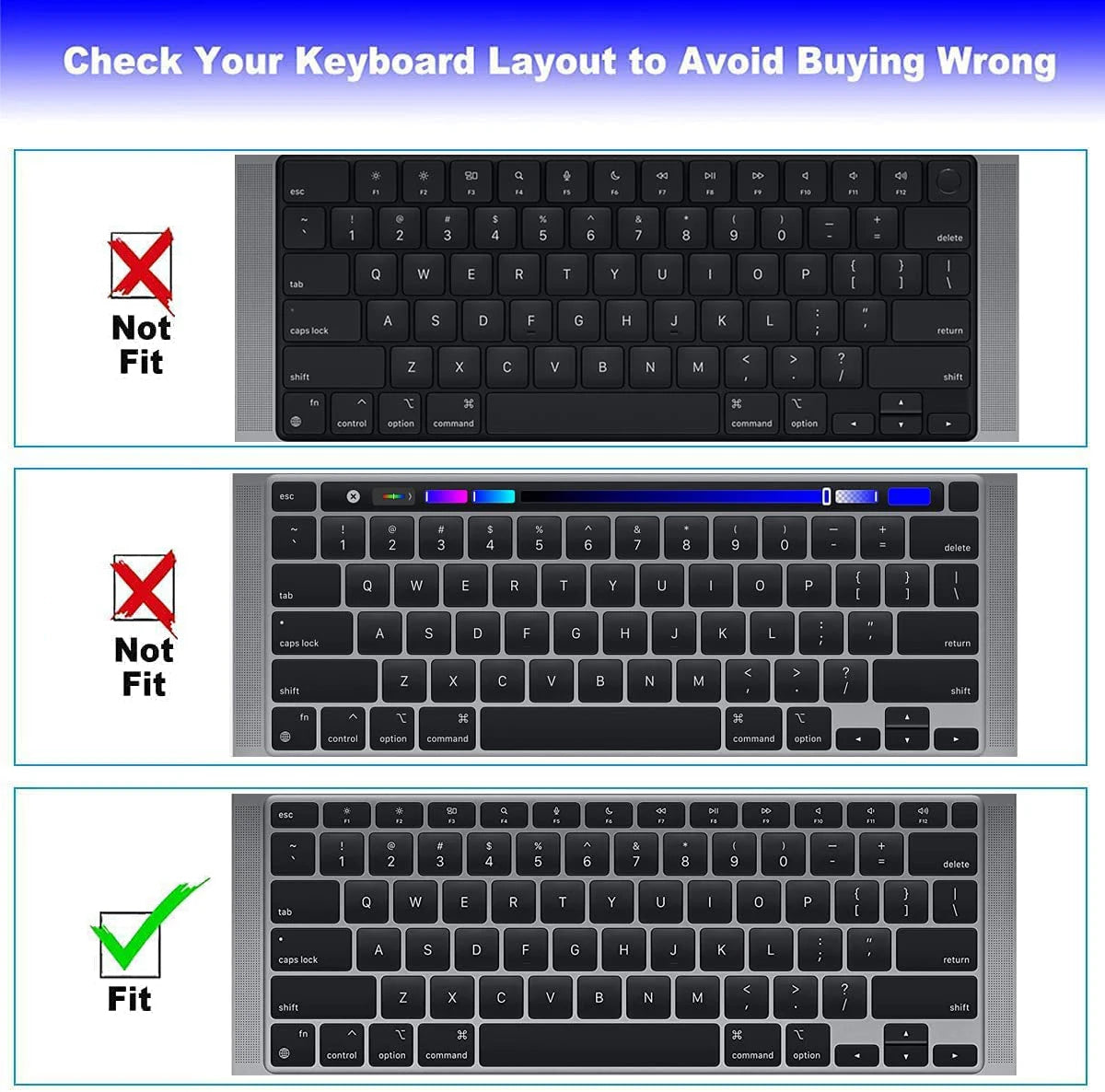 Keyboard Cover For MacBook Air 13 inch 2022 2021 2020 Release A2337 M1 A2179 with Touch ID Waterproof Protective Silicone Skin