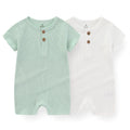 Cotton New Born Baby Boy Clothes 2 Pieces Short Sleeves Baby Girl Clothes 0-24M Waffle Print Infant Rompers Cartoon Bebes