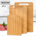 WXCOO Double-sided Cutting Board Kitchen Stainless Steel or Natural Bamboo Chopping Board for Fruit Meat Vegetable Cutting Board