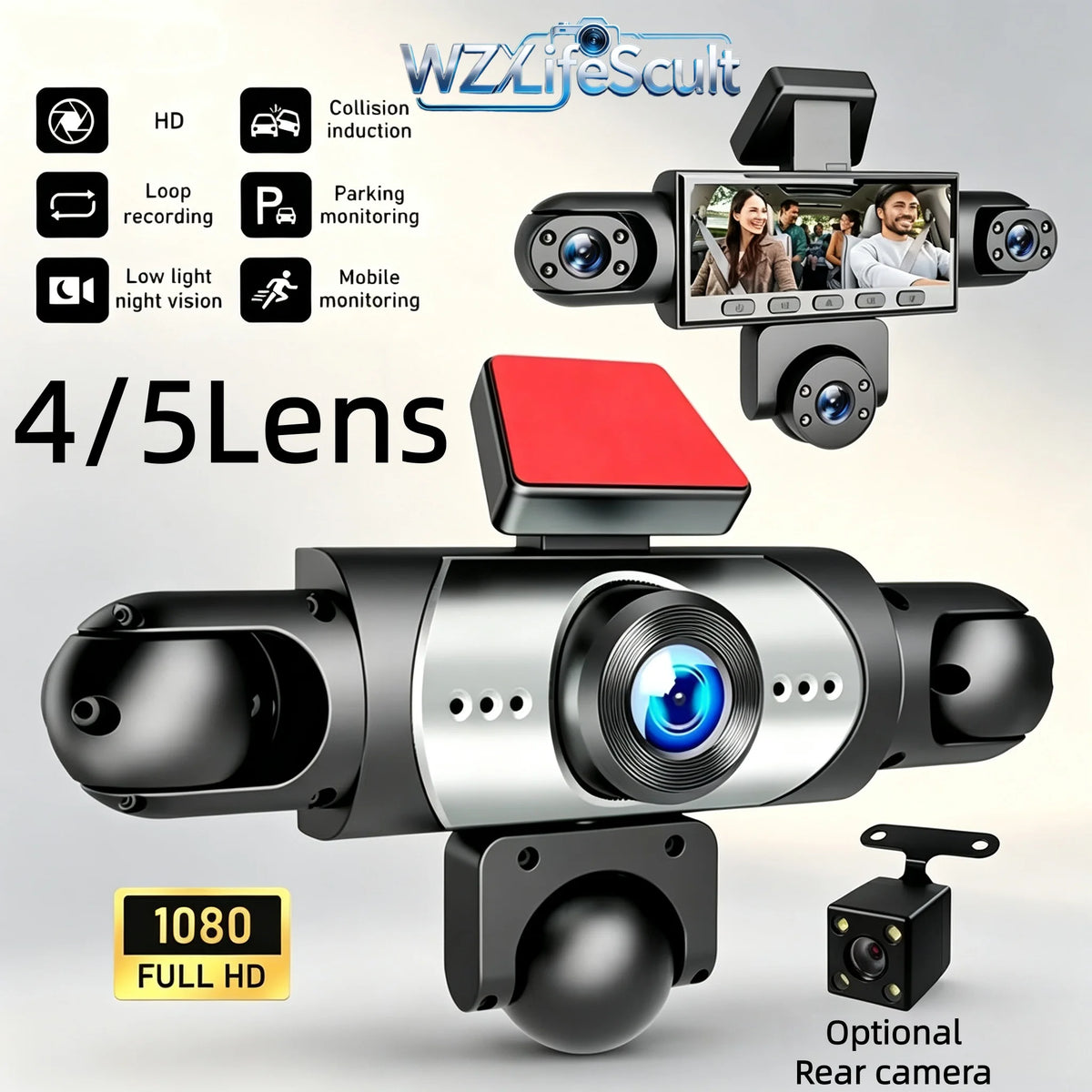 Multi-Lens Car Dash Camera – 4 or 5 Lenses