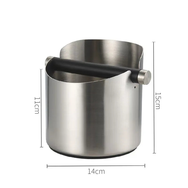 Coffee Knock Box Shock-Absorbent Durable Barista Style Knock Box With Removable Knock Bar.(4.6 X 4.3 Inch-Black)