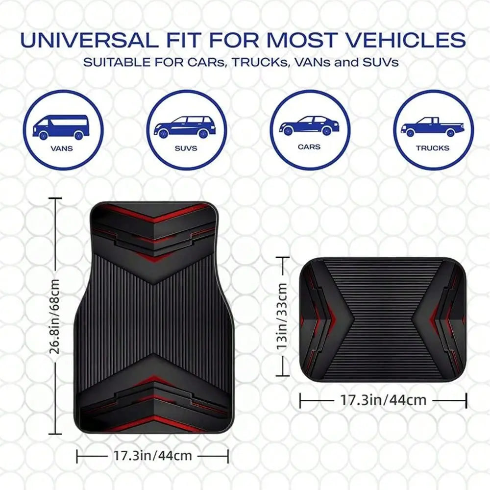 4PCS Printed Floor Mats, Long-Lasting Polyester Car Floor Liners, Suitable for Sedans, SUVs and Trucks